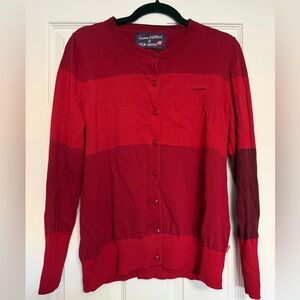 Vivienne Westwood for Virgin Atlantic Red Button Cardigan Sweater Size M